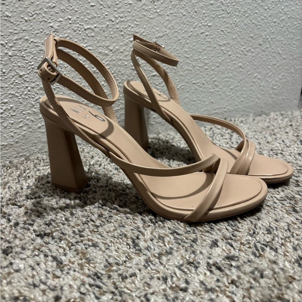 Mix No. 6 Nude Strappy Block Heels